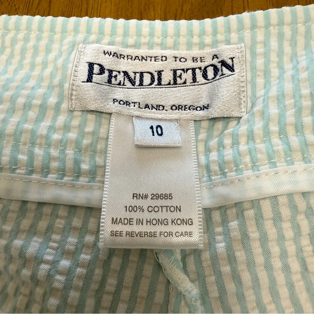 Pendleton seersucker pants womens 10 striped preppy beach coastal cruise‎ resort